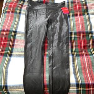 Spanx faux leather leggings size large nwt